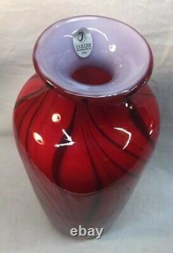 Fenton Art Glass Par Dave Ruby Fetty Royale Vase Soufflé À La Bouche Limitée À 250 # 10