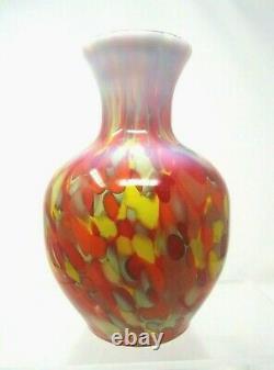 Fenton Dave Fetty Myriad Mist Vase 270/750 Avec Paperasserie Et Boîte 8 1/4