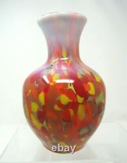 Fenton Dave Fetty Myriad Mist Vase 270/750 Avec Paperasserie Et Boîte 8 1/4