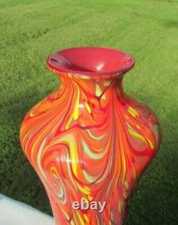 Fenton Dave Glass Fetty Tourbillon Immense Mosaïque Vase 13h Limited Edition # 255/750