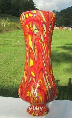 Fenton Dave Glass Fetty Tourbillon Immense Mosaïque Vase 13h Limited Edition # 255/750