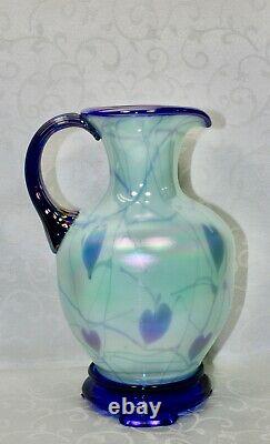 Fenton, Pitcher, Willow Green Glass, Dave Fetty, Collection Connoisseur 2003