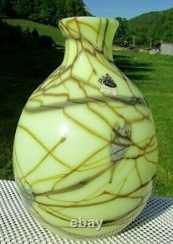 Fenton Robert Barber Dave Fetty 1975 Custard Coeurs Suspendus Vase 11h 54/550
