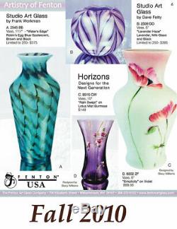 Fenton Verre Lavande Haze Dave Fetty # 10/250 Vase & Gorgeous Mintrare