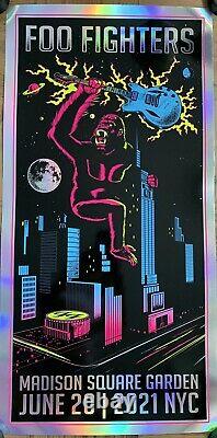Foo Fighters Foil Poster Msg Nyc 2021 Kong Limited Variante Dave Grohl