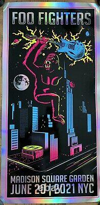 Foo Fighters Foil Poster Msg Nyc 2021 Kong Limited Variante Dave Grohl