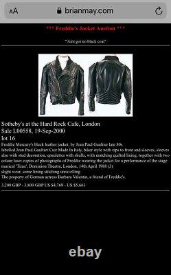 Freddie Mercury Dave Gahan Depeche Mode Gaultier 1987 Veste En Cuir De Moto