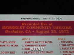 Grateful Dead Dave's Picks 24 Berkeley Community Theatre Ca 8/25/1972 Bct 3 CD