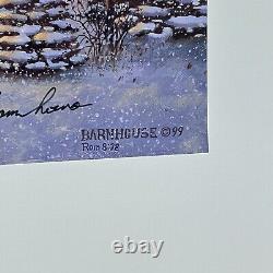 Impression limitée et signée de Dave Barnhouse 'Home For The Holidays' avec certificat d'authenticité (COA) 1999.
