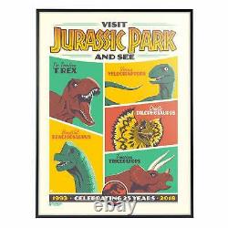 Jurassic Park 25th Anniversary Edition Limitée 18 X 24 Sérigraphie Encadrée