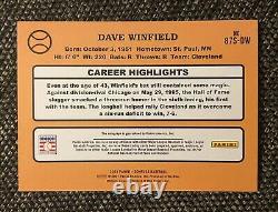 Les Indiens De Cleveland Dave Winfield Autographed Carte 05/10