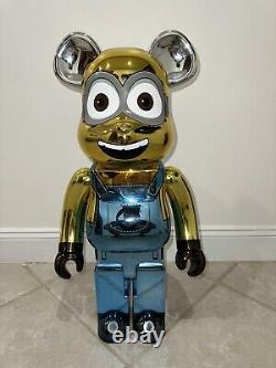 Medicom Bearbrick Minions Dave Chrome 1000% Tout Neuf