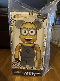 Medicom Bearbrick Minions Dave Chrome 1000% Tout Neuf