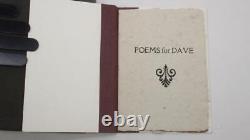 Poèmes pour Dave par Geoffrey Austain, Édition Limitée 1976, 1 sur 30 exemplaires