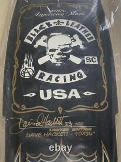 Powell Black Leather Racing Limited Edition Deck Dave Hackett Taille 10x34