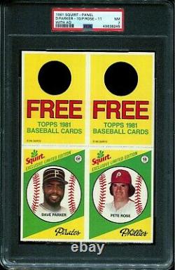 Psa 7 Nr Mint 1981 Squirt Panel Withad Pete Rose / Dave Parker Reds 38245 B241