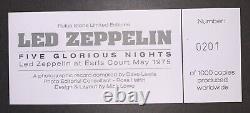 SIGNÉ, 1 sur 1000, 1er, LED ZEPPELIN, CINQ NUIT GLORIEUSES, EARLS COURT MAI 1975