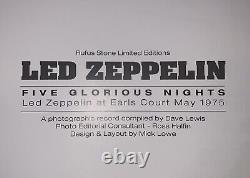 SIGNÉ, 1 sur 1000, 1er, LED ZEPPELIN, CINQ NUIT GLORIEUSES, EARLS COURT MAI 1975