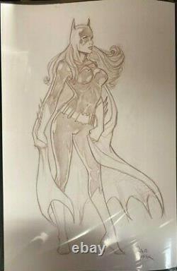 Sexy Batgirl Dave Hoover Art Originaire Signé 11 X 17 #oa-1135