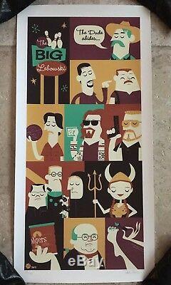 The Big Lebowski Movie Poster Art Imprimer 33/45 The Dude Dave Perillo Mondo Sdcc