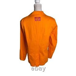 Veste de costume en coton signature Bobblehaus x Dave & Busters en orange vif