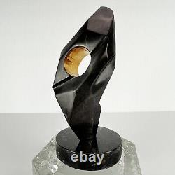 Vintage Metal Art Sculpture Abstract Marble Dave Scheuner 1994 7in Bureau Petit