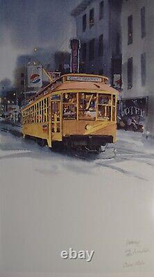 Vtg. Dave Riebe, Hier, 1991 Streetcar, Édition Limitée, Impression Signée 694/1500